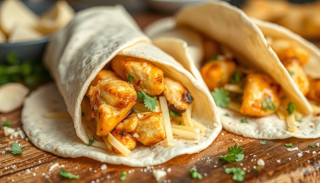 Cheesy Garlic Chicken Wraps 4 Cheesy Garlic Chicken Wraps