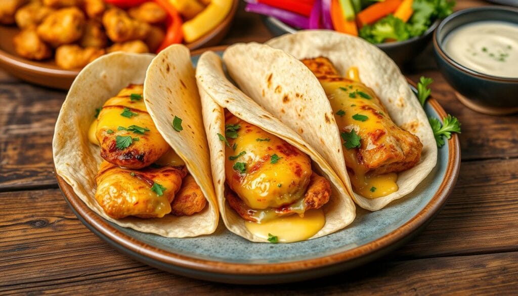 Cheesy Garlic Chicken Wraps 2 Cheesy Garlic Chicken Wraps