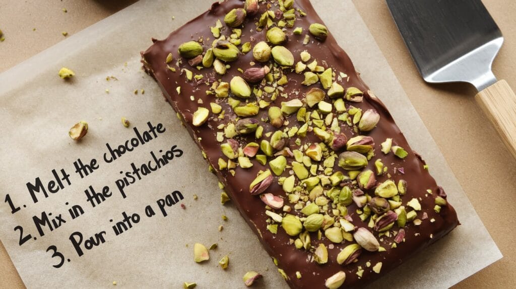 Pistachio Chocolate Bar: 3 Easy Steps to Make It at Home 2 pistachio chocolate bar