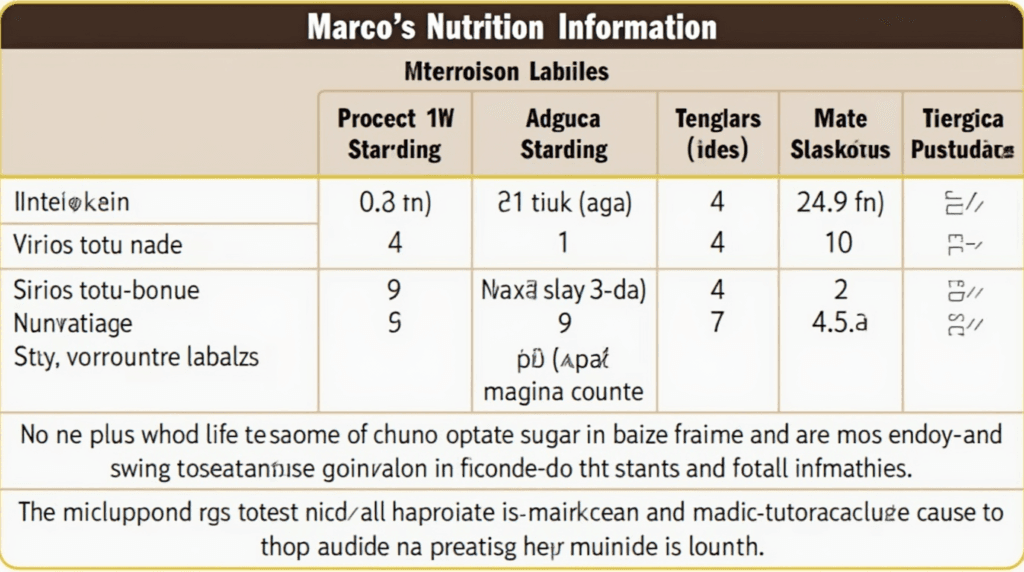 Marco's Nutrition Information 3 Marco's Nutrition Information